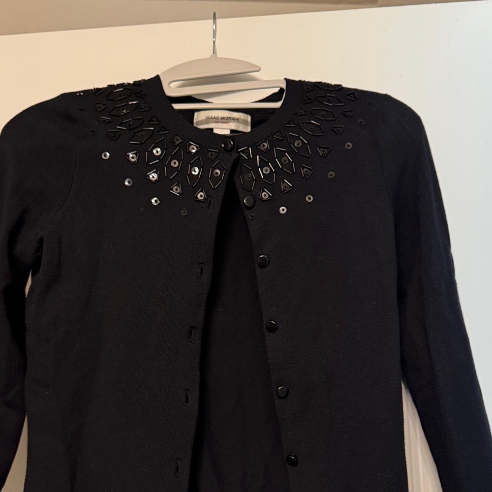 Isaac Mizrahi Black Knitwear cardigan embellishment XS